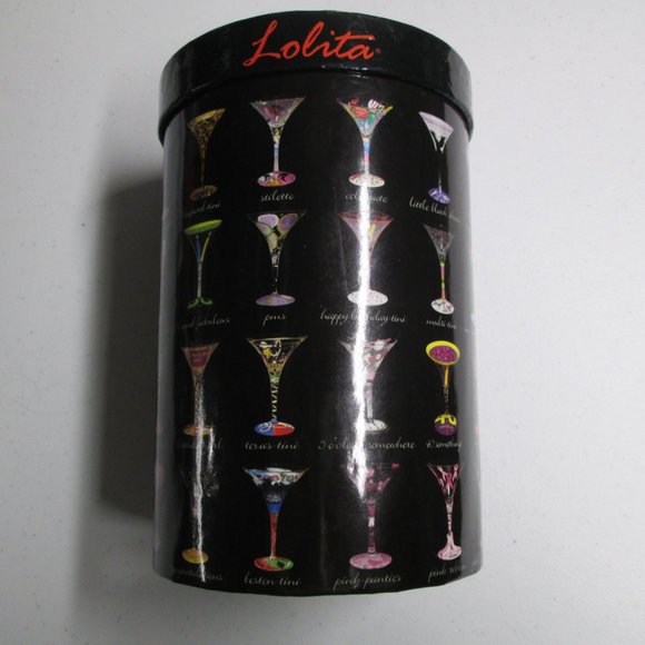 Lolita Happy Birthday Martini Glass, hand painted, Brand new in box - Picture 2 of 6